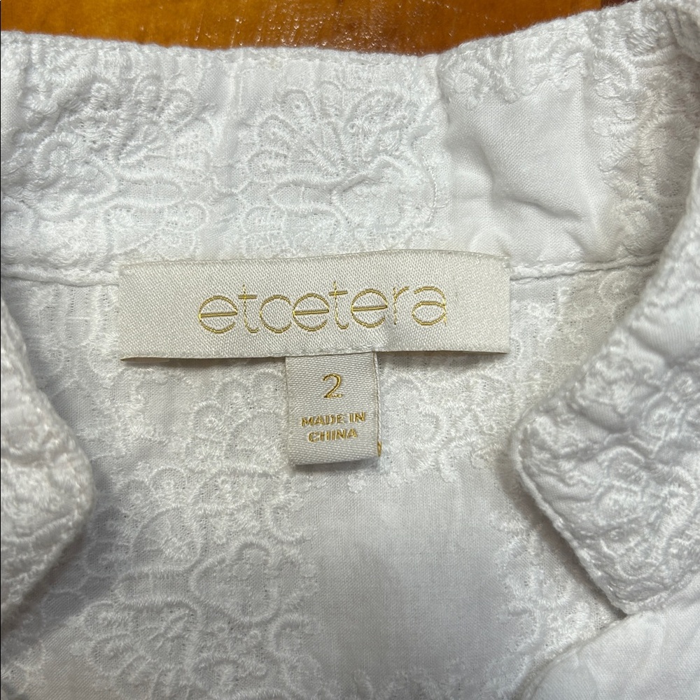Etcetera White Sleeveless Textured Neckline & Hem Sheath Dress Summer Classy - Picture 3 of 11